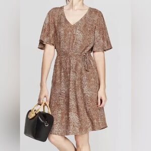 Brown Snake Print Dress